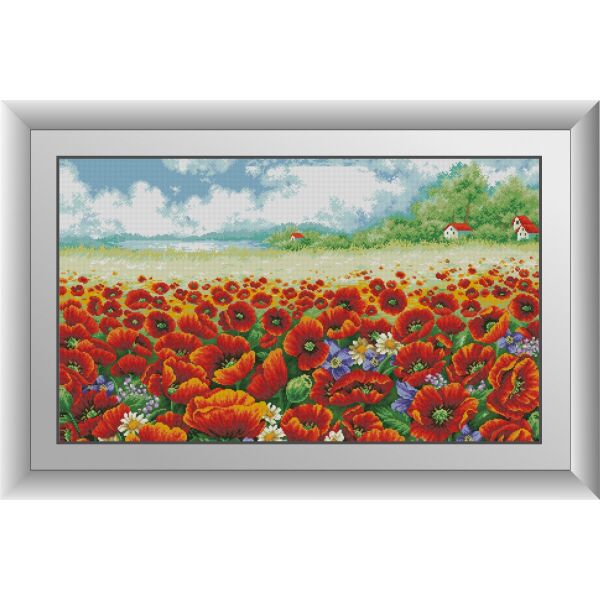 

30879 Пейзаж с маками. Dream Art. Набор алмазной живописи (квадратные, полная)