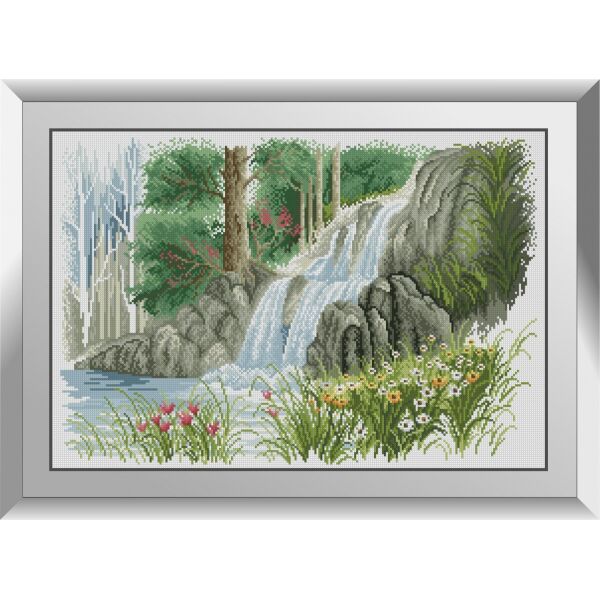 

31284 Лесной водопад. Dream Art. Набор алмазной живописи (квадратные, полная)