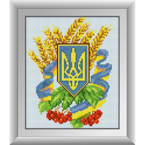 

30112 Герб Украины 3. Dream Art. Набор для рисования камнями (квадратные, полная)