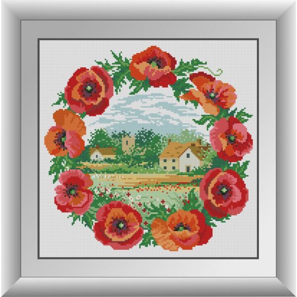 

30970 Домик в маках. Dream Art. Набор алмазной живописи (квадратные, полная)