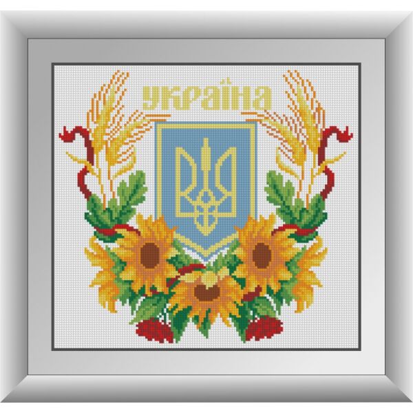 

30085 Герб Украины 2. Dream Art. Набор алмазной живописи (квадратные, полная)