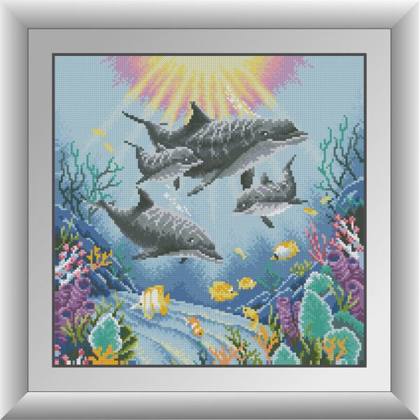 

30659 Семейство дельфинов. Dream Art. Набор алмазной живописи (квадратные, полная)