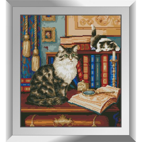 

31600 Библиотекари (коты). Dream Art. Набор алмазной живописи (квадратные, полная)