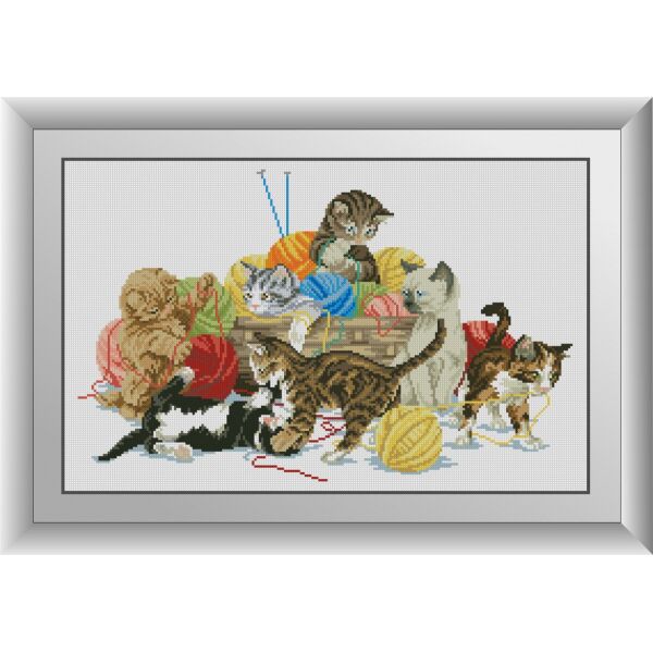 

30838 Помощники (котята). Dream Art. Набор алмазной живописи (квадратные, полная)