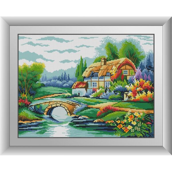 

30577 Дом у озера. Dream Art. Набор алмазной живописи (квадратные, полная)
