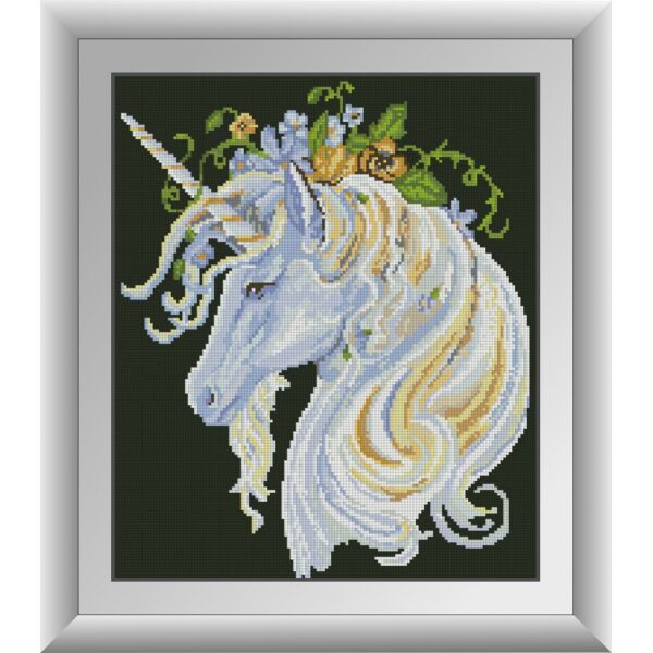 

30415 Единорог в цветах. Dream Art. Набор алмазной живописи (квадратные, полная)