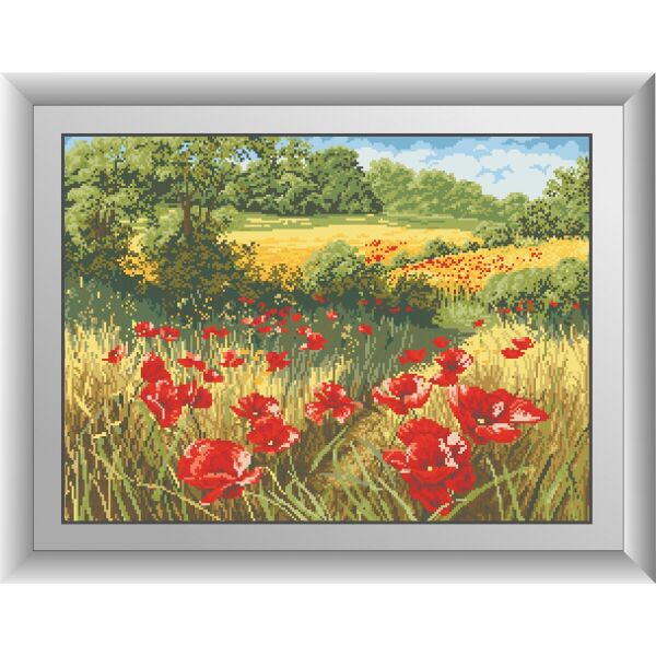 

30395 Маки в поле. Dream Art. Набор алмазной живописи (квадратные, полная)