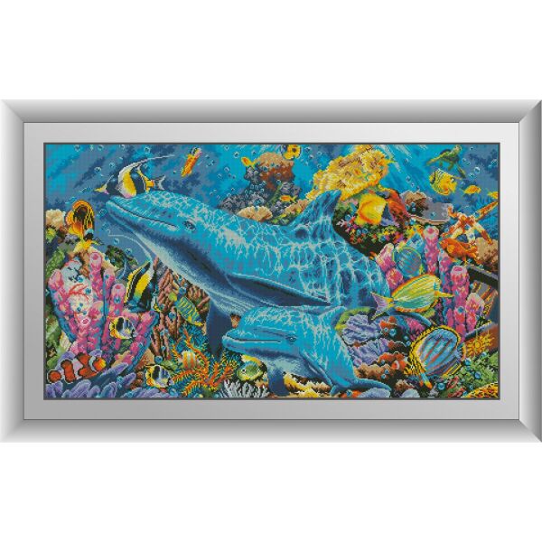 

30320 Дельфины в океане. Dream Art. Набор алмазной живописи (квадратные, полная)