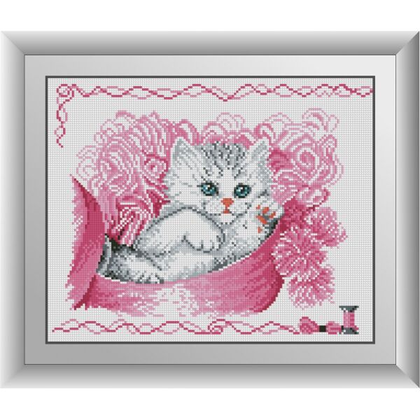 

30572 Кошечка в коробке. Dream Art. Набор алмазной живописи (квадратные, полная)