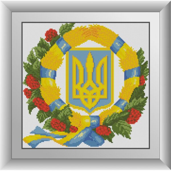 

30113 Герб Украины 4. Dream Art. Набор алмазной живописи (квадратные, полная)