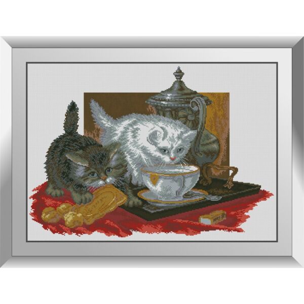 

31135 Чаепитие (котята). Dream Art. Набор алмазной живописи (квадратные, полная)
