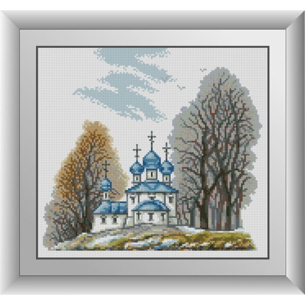 

31038 Белая церковь. Dream Art. Набор алмазной живописи (квадратные, полная)
