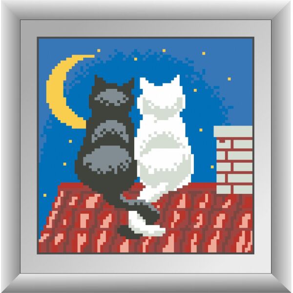 

30350 Котики на крыше. Dream Art. Набор алмазной живописи (квадратные, полная)