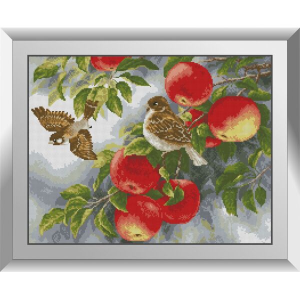 

31474 Воробьи прилетели. Dream Art. Набор алмазной живописи (квадратные, полная)