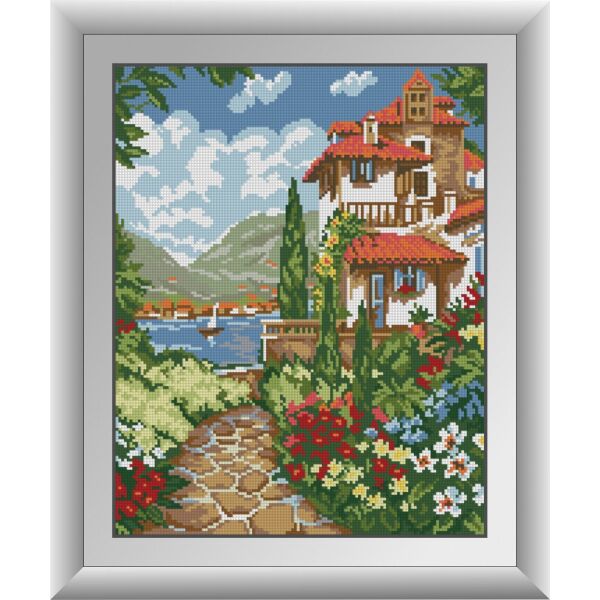 

30598 Вилла у моря. Dream Art. Набор алмазной живописи (квадратные, полная)