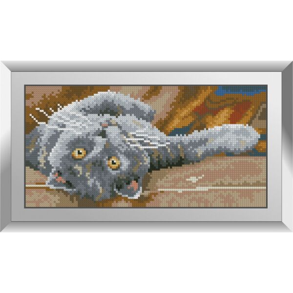 

31647 Дымчатый кот 2. Dream Art. Набор алмазной живописи (квадратные, полная)