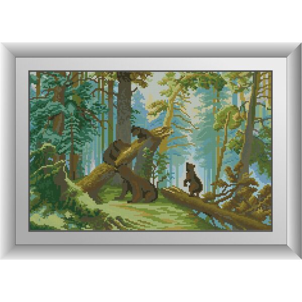 

30607 Утро в сосновом лесу. Dream Art. Набор алмазной живописи (квадратные, полная)