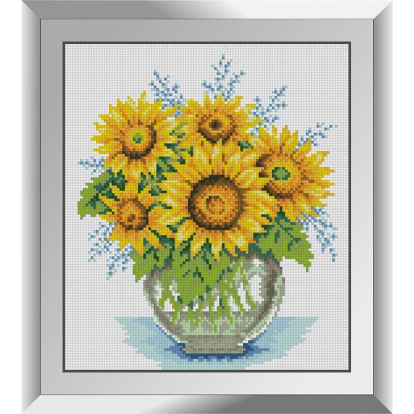 

31210 Пять подсолнухов. Dream Art. Набор алмазной живописи (квадратные, полная)