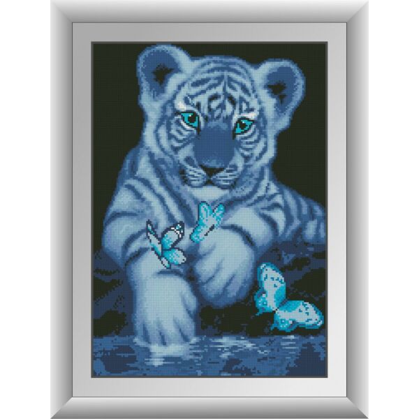 

30099 Белый тигренок. Dream Art. Набор алмазной живописи (квадратные, полная)