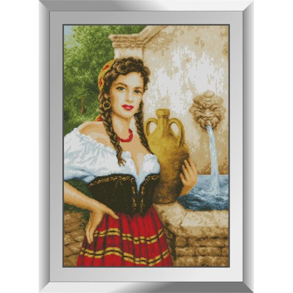 

31321 Девушка с кувшином. Dream Art. Набор алмазной живописи (квадратные, полная)