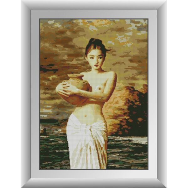

30868 Девушка с кувшином. Dream Art. Набор алмазной живописи (квадратные, полная)