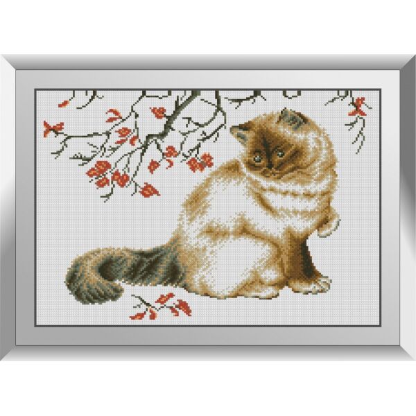 

31086 Осенний кот. Dream Art. Набор алмазной живописи (квадратные, полная)