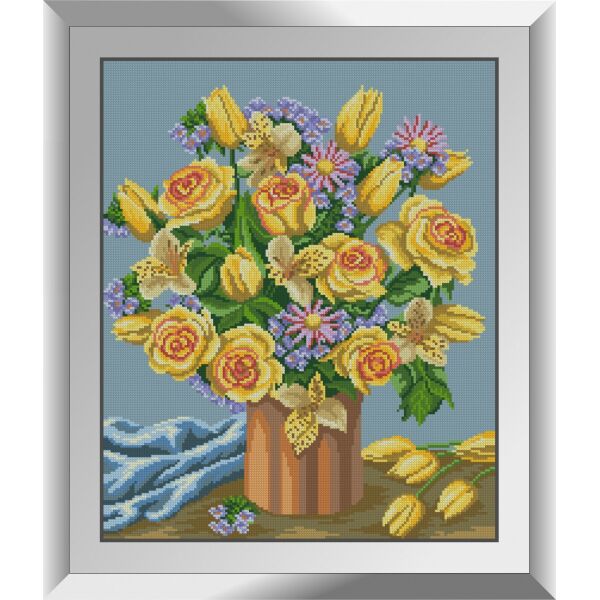 

31255 Цветочная композиция. Dream Art. Набор алмазной живописи (квадратные, полная)