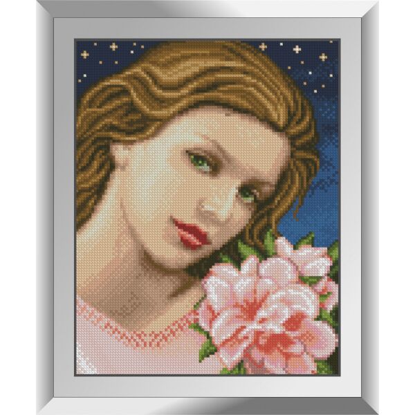

31331 Девушка с азалией. Dream Art. Набор алмазной живописи (квадратные, полная)