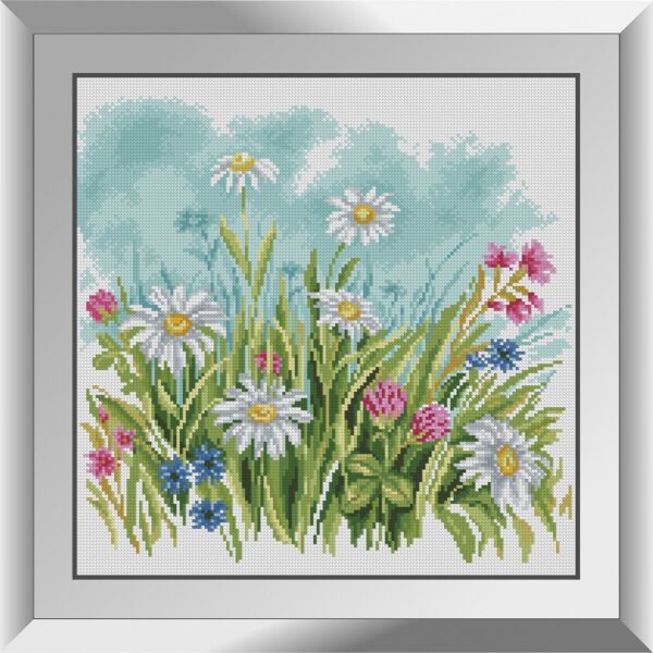 

31195 Луговые ромашки. Dream Art. Набор алмазной живописи (квадратные, полная)