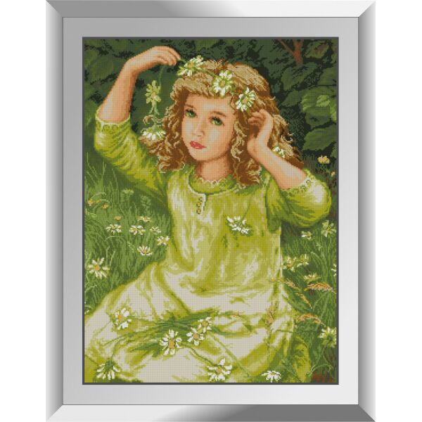 

31475 Веночек из ромашек. Dream Art. Набор алмазной живописи (квадратные, полная)