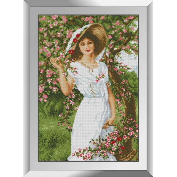 

31587 Девушка в саду. Dream Art. Набор алмазной живописи (квадратные, полная)