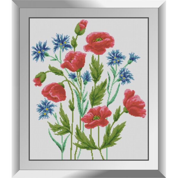 

31438 Васильки с маками. Dream Art. Набор алмазной живописи (квадратные, полная)