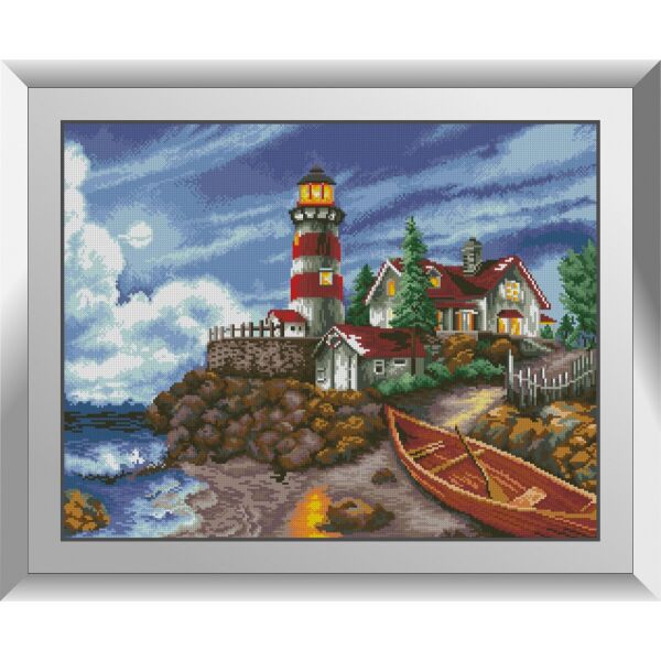 

31574 Прибрежный маяк. Dream Art. Набор алмазной живописи (квадратные, полная)