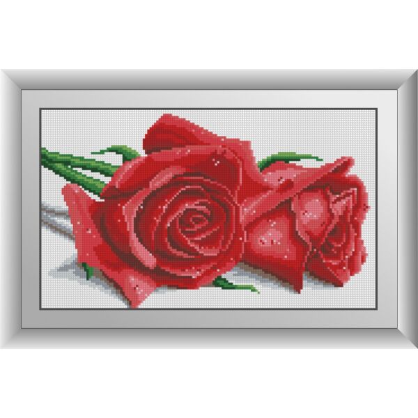 

30631 Пара красных роз. Dream Art. Набор алмазной живописи (квадратные, полная)