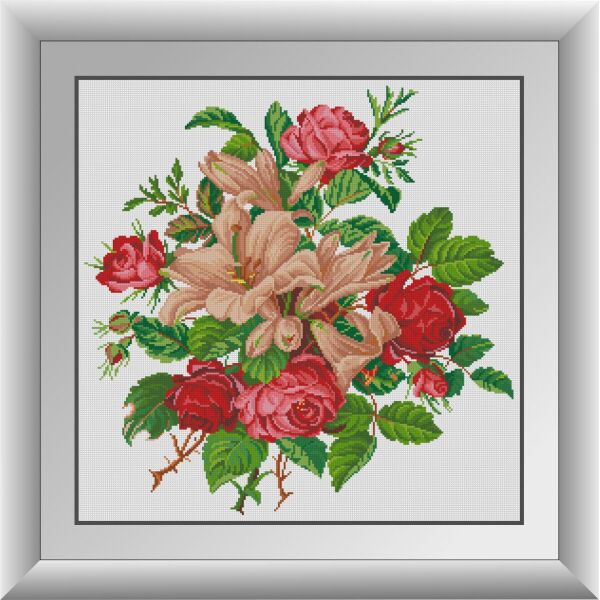 

30634 Пионы с лилиями. Dream Art. Набор алмазной живописи (квадратные, полная)