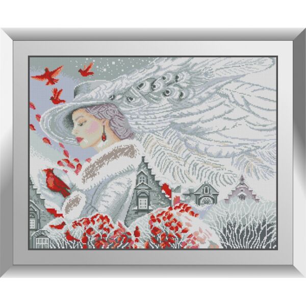 

31308 Девушка-зима. Dream Art. Набор алмазной живописи (квадратные, полная)
