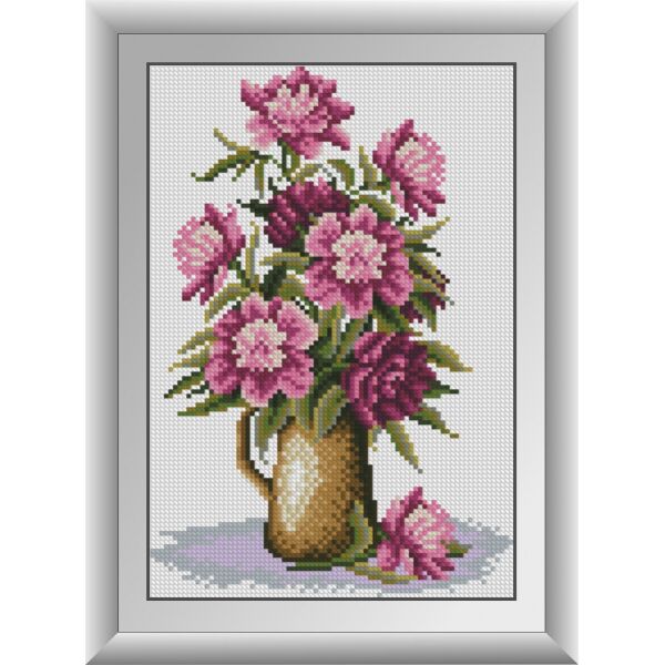 

30354 Ваза с пионами. Dream Art. Набор алмазной живописи (квадратные, полная)