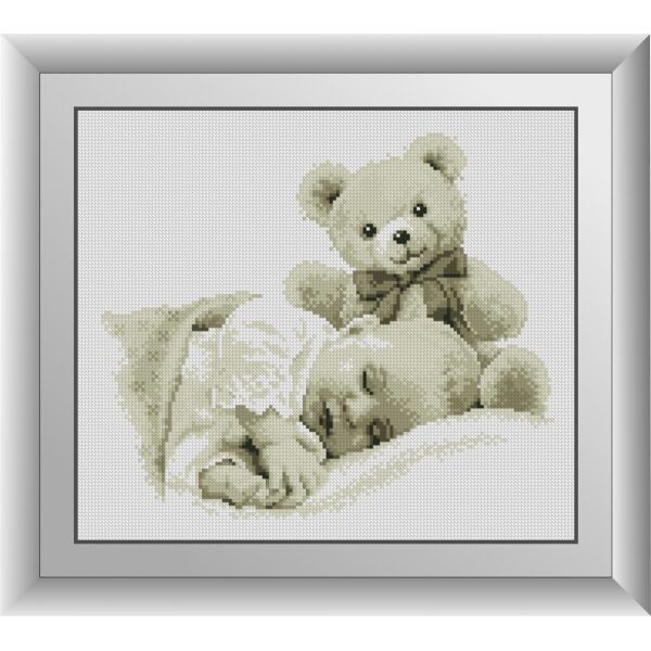

30691 Крошка с мишкой. Dream Art. Набор алмазной живописи (квадратные, полная)