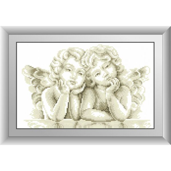 

30590 Два ангелочка. Dream Art. Набор алмазной живописи (квадратные, полная)