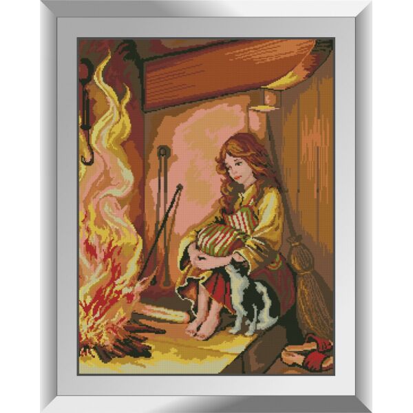 

31312 Вечер у камина. Dream Art. Набор алмазной живописи (квадратные, полная)