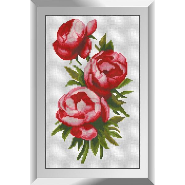 

31439 Красные пионы. Dream Art. Набор алмазной живописи (квадратные, полная)