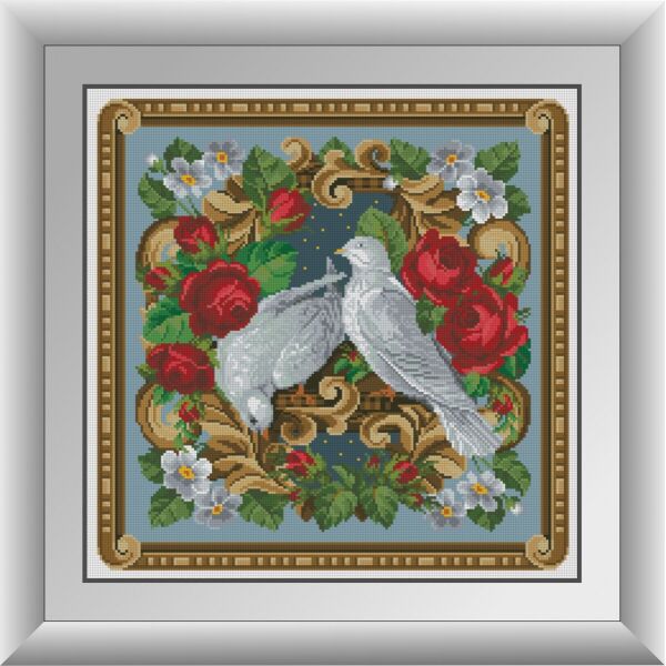 

30645 Пара голубей. Dream Art. Набор алмазной живописи (квадратные, полная)
