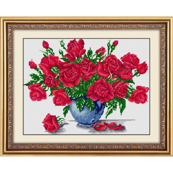 

30239 Ваза с розами. Dream Art. Набор алмазной живописи (квадратные, полная)