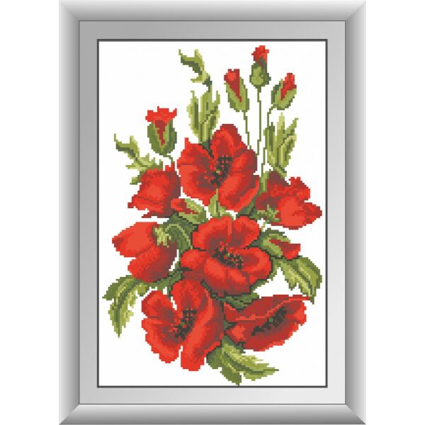 

30474 Цветущие маки. Dream Art. Набор алмазной живописи (квадратные, полная)