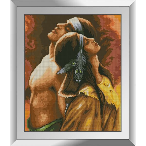 

31314 Пара индейцев. Dream Art. Набор алмазной живописи (квадратные, полная)
