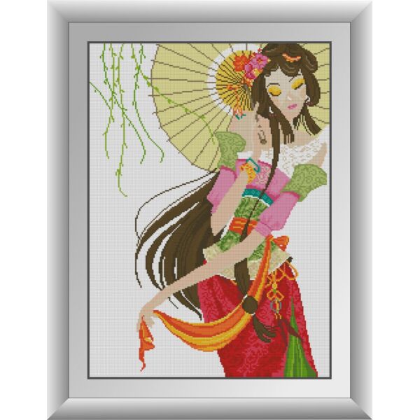 

30979 Японка. Dream Art. Набор алмазной живописи (квадратные, полная)