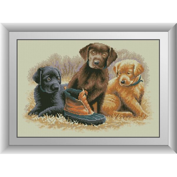 

30750 Щенки. Dream Art. Набор алмазной живописи (квадратные, полная)