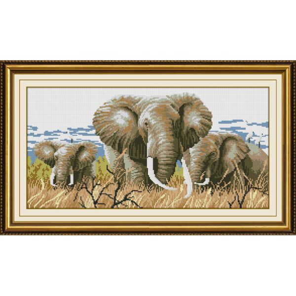 

30166 Слоны. Dream Art. Набор алмазной живописи (квадратные, полная)