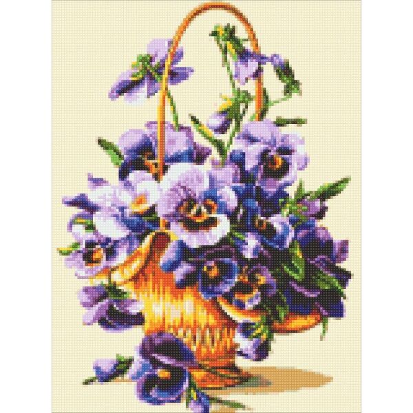 

Алмазная мозаика - Анютины глазки 30x40 см