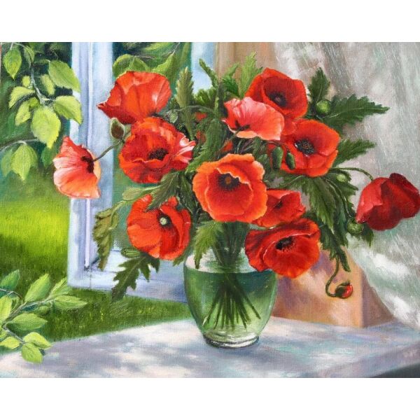 

Алмазная мозаика - Полевые маки 40x50 см